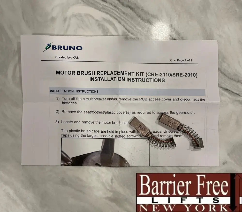 Bruno Elan Stairlift Motor Brush Replacement Kit (CRE2110/SRE-2010) Stairlift