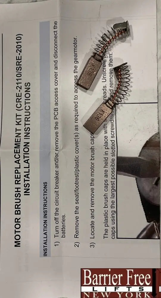 Bruno Elan Stairlift Motor Brush Replacement Kit (CRE2110/SRE-2010) Stairlift